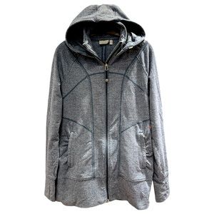ATHLETA Blue Helix Design Zippered Hooded Jacket M